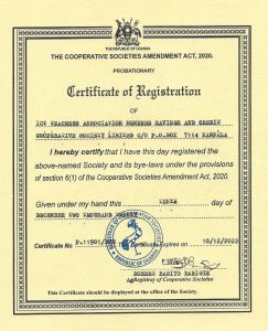 ITAU SACCO Registration Certificate